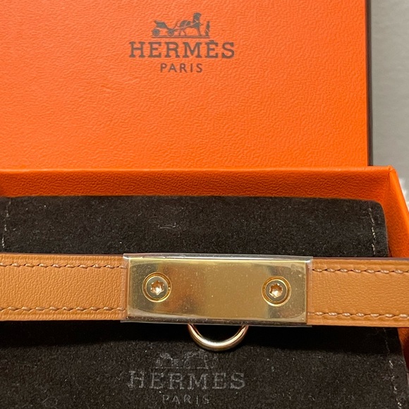 Hermes Rivale Double Tour Bracelet Etoupe Rose Gold XS - Picture 5 of 11